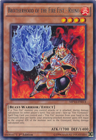 Brotherhood of the Fire Fist - Rhino [MP14-EN014] Rare | Tables and Towers