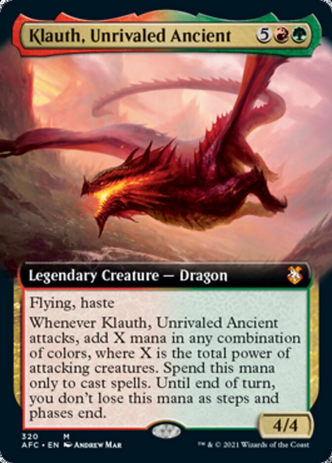 Klauth, Unrivaled Ancient (Extended Art) [Dungeons & Dragons: Adventures in the Forgotten Realms Commander] | Tables and Towers