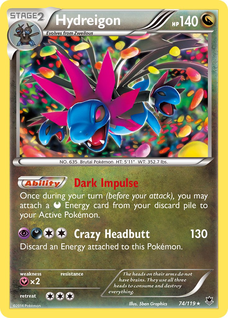 Hydreigon (74/119) (Cosmos Holo) (Blister Exclusive) [XY: Phantom Forces] | Tables and Towers