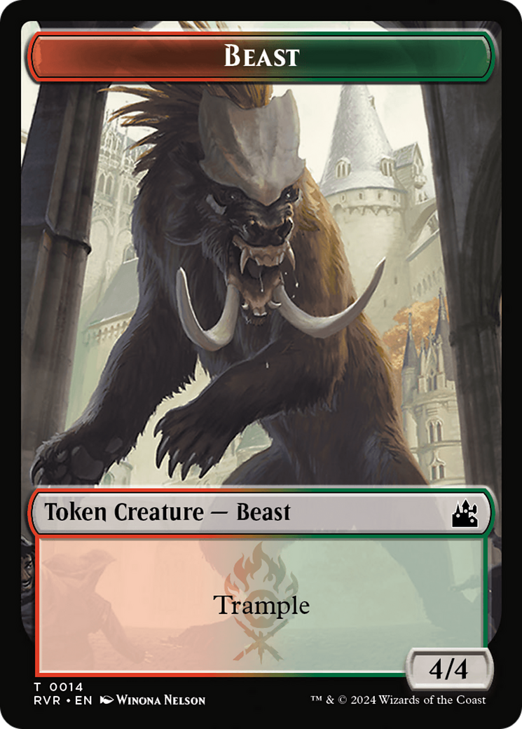 Saproling // Beast Double-Sided Token [Ravnica Remastered Tokens] | Tables and Towers