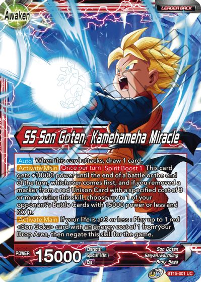 Son Goten // SS Son Goten, Kamehameha Miracle (BT15-001) [Saiyan Showdown] | Tables and Towers