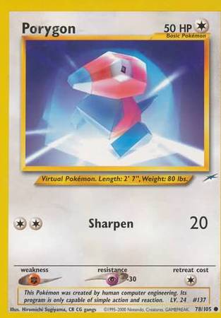 Porygon (78/105) [Neo Destiny Unlimited] | Tables and Towers