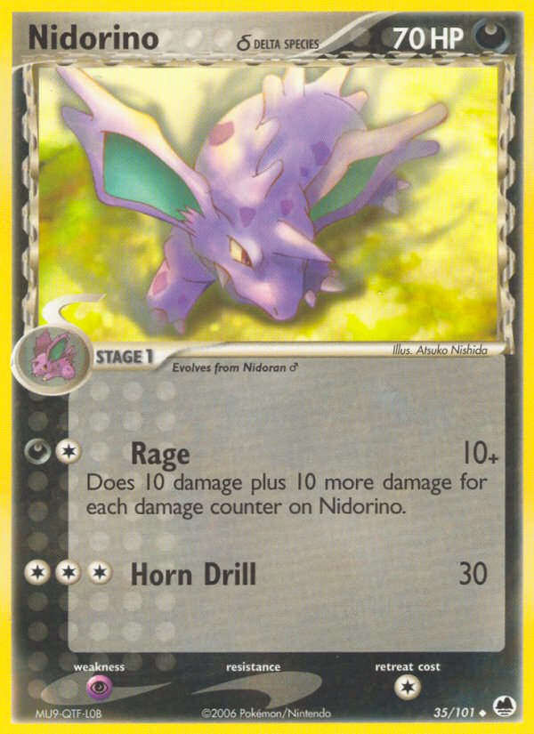 Nidorino (35/101) (Delta Species) [EX: Dragon Frontiers] | Tables and Towers