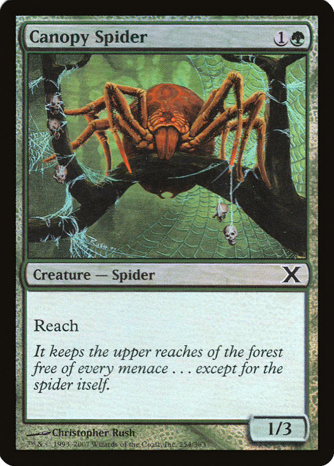 Canopy Spider (Premium Foil) [Tenth Edition] | Tables and Towers