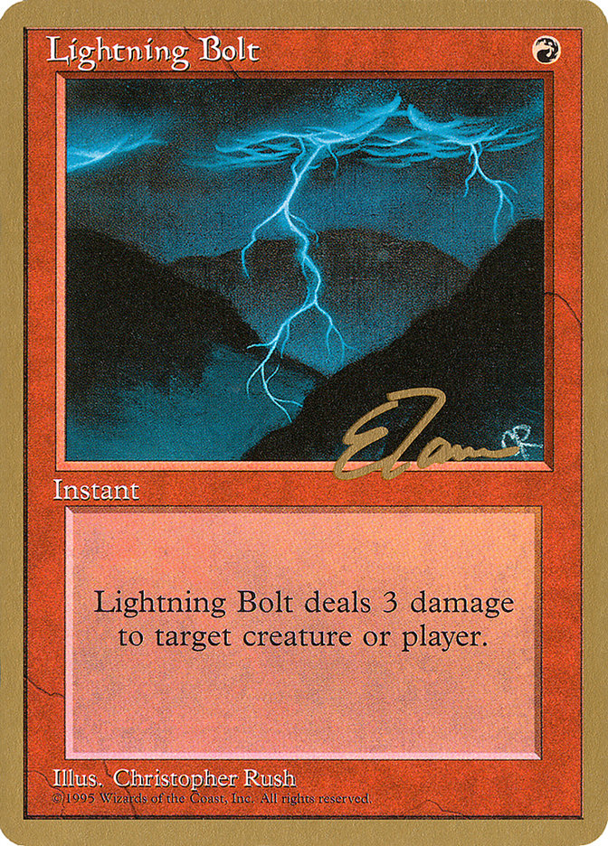 Lightning Bolt (Eric Tam) [Pro Tour Collector Set] | Tables and Towers