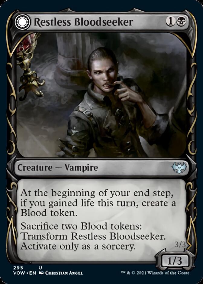 Restless Bloodseeker // Bloodsoaked Reveler (Showcase Fang Frame) [Innistrad: Crimson Vow] | Tables and Towers