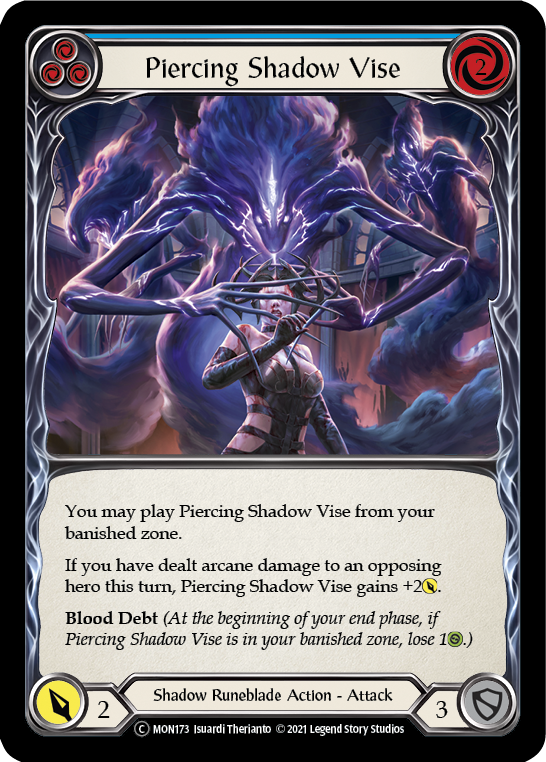 Piercing Shadow Vise (Blue) [U-MON173-RF] (Monarch Unlimited)  Unlimited Rainbow Foil | Tables and Towers