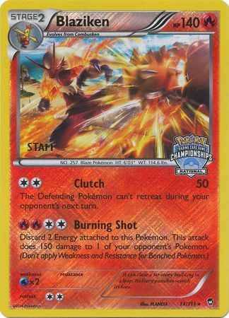 Blaziken (14/111) (Staff National Championship Promo) [XY: Furious Fists] | Tables and Towers