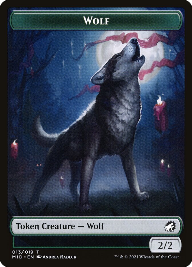 Wolf (013) // Treasure (015) Double-Sided Token [Challenger Decks 2022 Tokens] | Tables and Towers