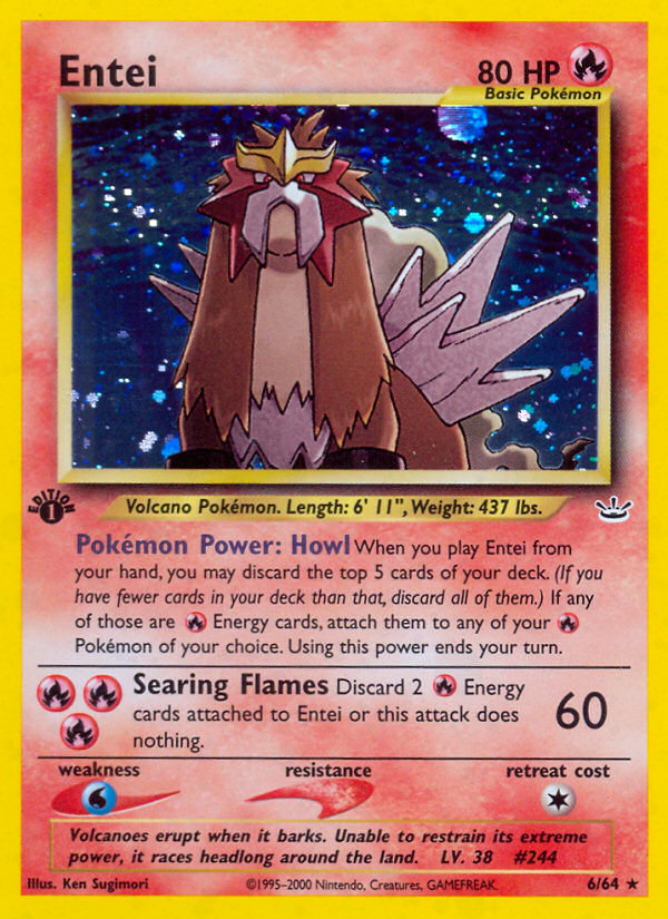 Entei (6/64) [Neo Revelation 1st Edition] | Tables and Towers