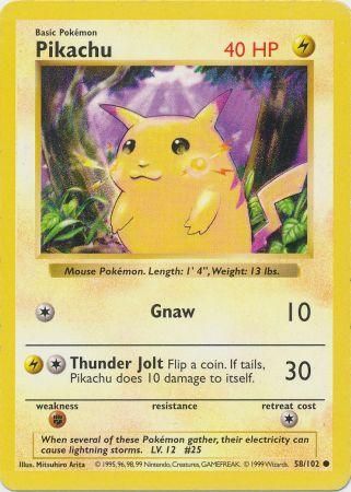 Pikachu (58/102) [Base Set Shadowless Unlimited] | Tables and Towers