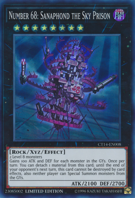 Number 68: Sanaphond the Sky Prison [CT14-EN008] Super Rare | Tables and Towers