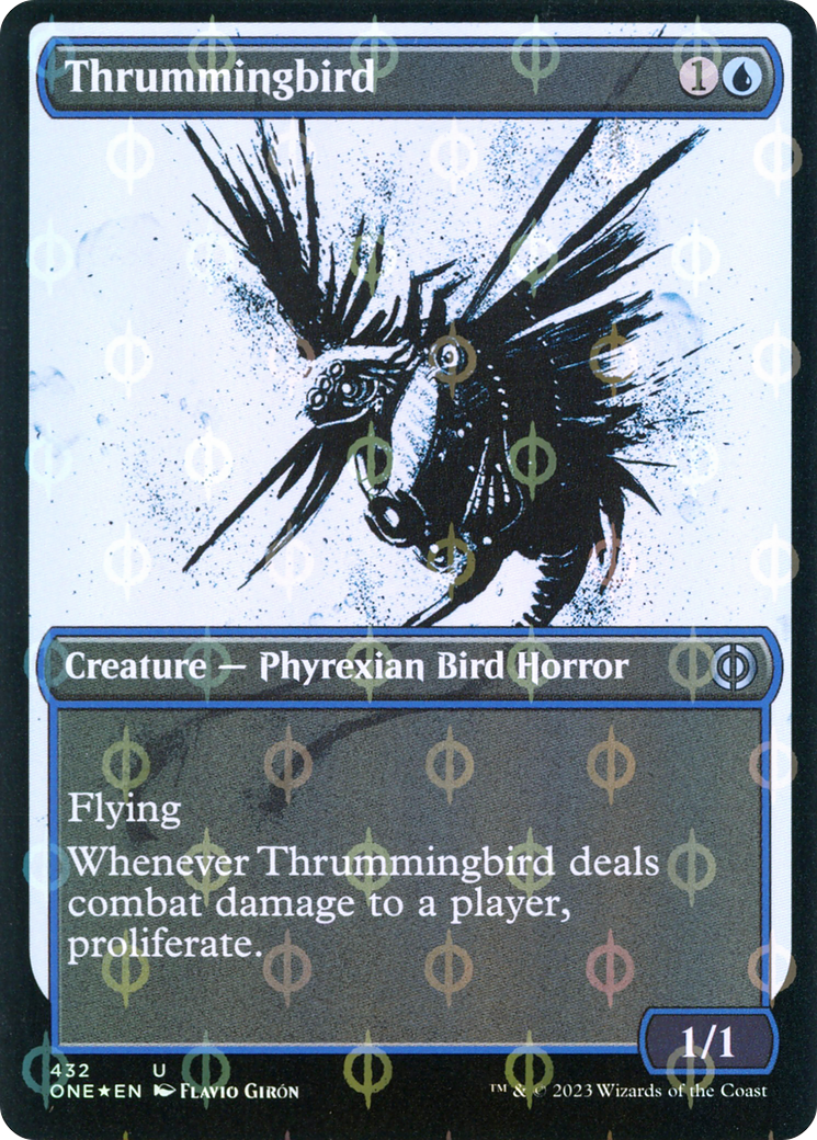 Thrummingbird (Showcase Ichor Step-and-Compleat Foil) [Phyrexia: All Will Be One] | Tables and Towers