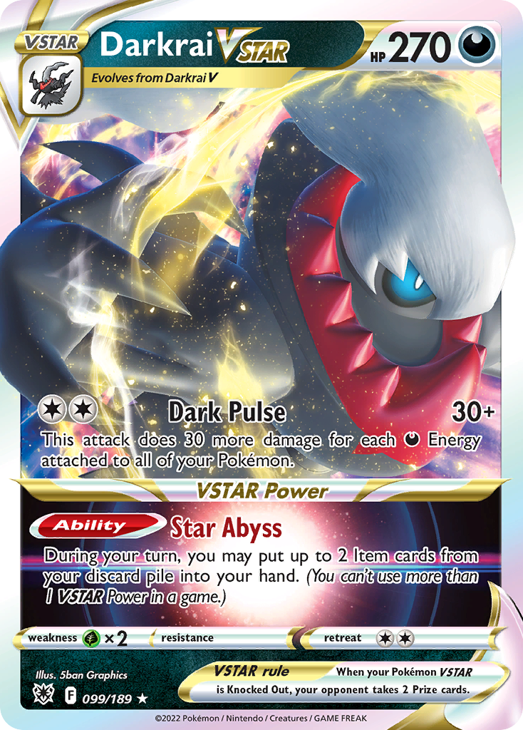 Darkrai VSTAR (099/189) (Jumbo Card) [Sword & Shield: Astral Radiance] | Tables and Towers