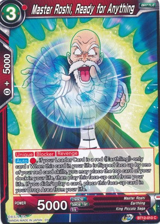 Master Roshi, Ready for Anything (BT12-010) [Vicious Rejuvenation] | Tables and Towers