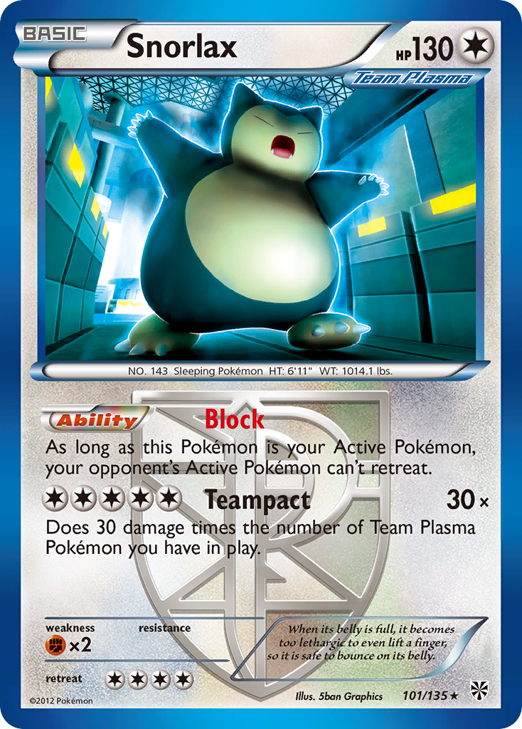 Snorlax (101/135) [Black & White: Plasma Storm] | Tables and Towers