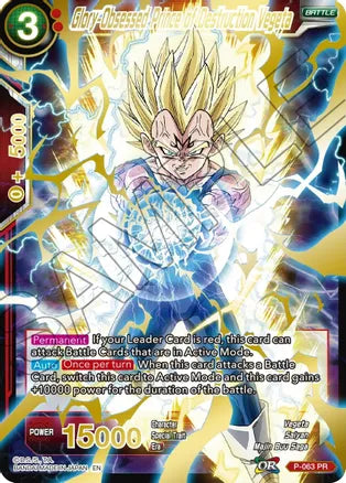 Glory-Obsessed Prince of Destruction Vegeta (Gold Stamped) (P-063) [Mythic Booster] | Tables and Towers