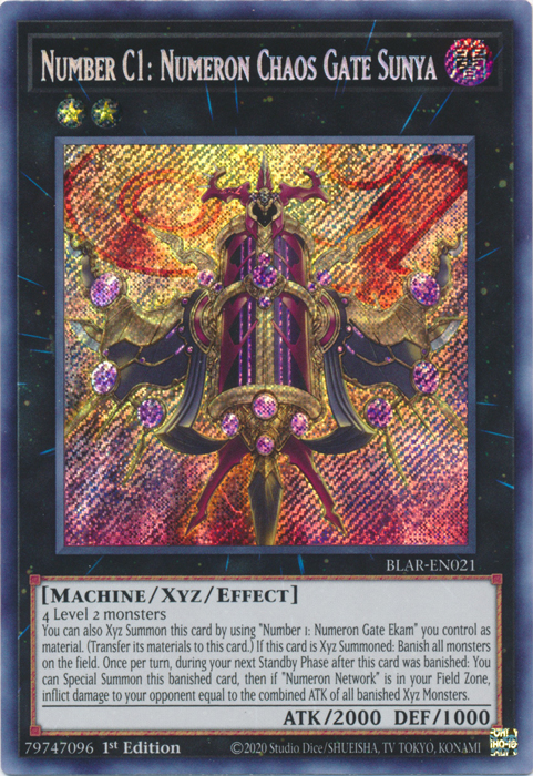 Number C1: Numeron Chaos Gate Sunya [BLAR-EN021] Secret Rare | Tables and Towers