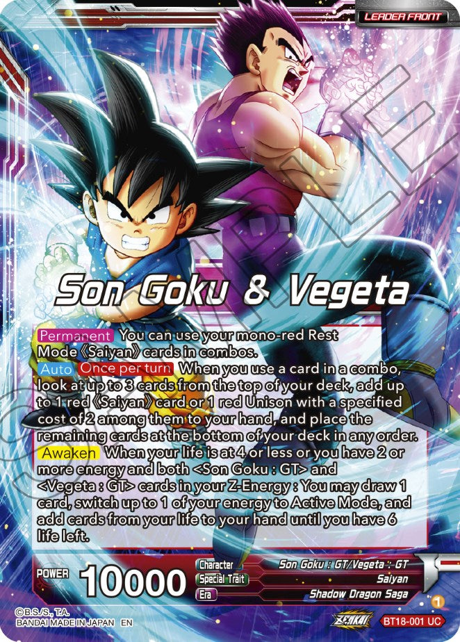 Son Goku & Vegeta // SS4 Son Goku & SS4 Vegeta, In It Together (BT18-001) [Dawn of the Z-Legends] | Tables and Towers