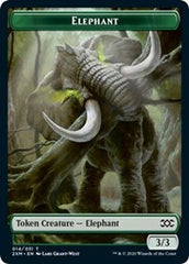 Elephant // Golem Double-Sided Token [Double Masters Tokens] | Tables and Towers