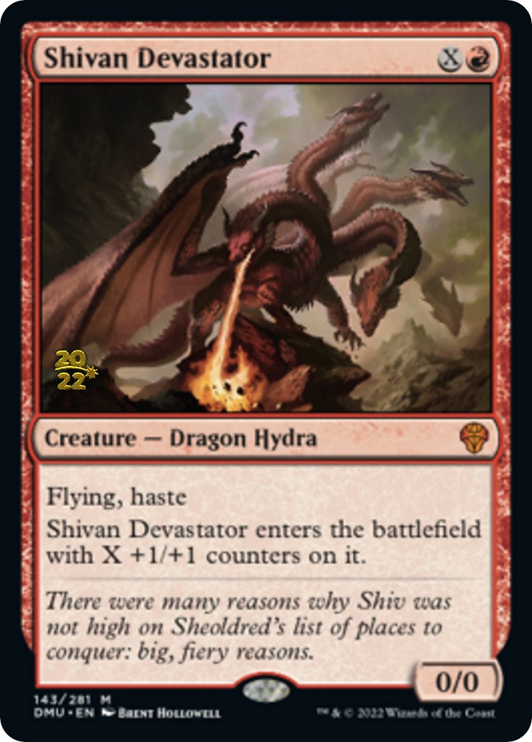 Shivan Devastator [Dominaria United Prerelease Promos] | Tables and Towers