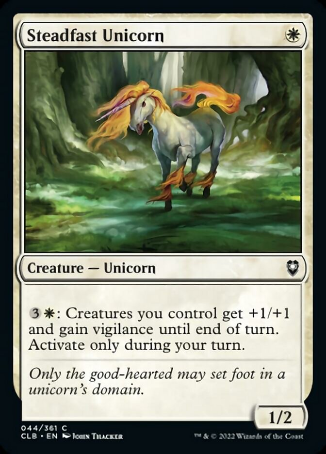 Steadfast Unicorn [Commander Legends: Battle for Baldur's Gate] | Tables and Towers