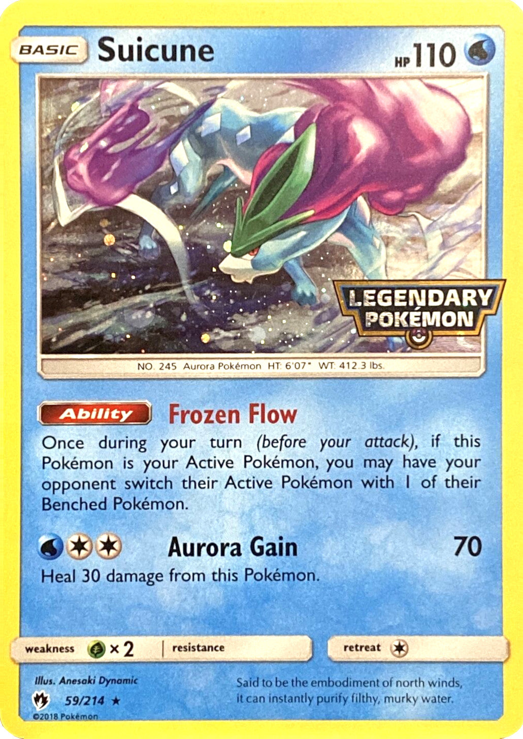 Suicune (59/214) (Legendary Pokemon Stamped) [Sun & Moon: Lost Thunder] | Tables and Towers