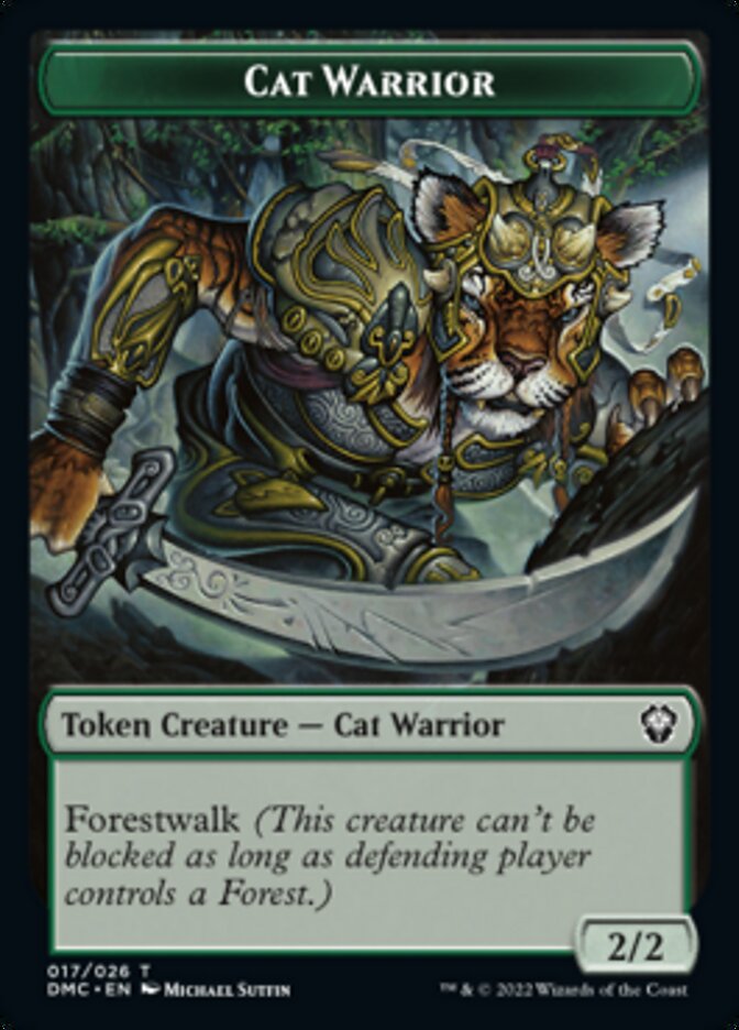 Cat Warrior Token [Dominaria United Commander Tokens] | Tables and Towers