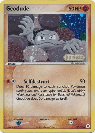 Geodude (53/92) (Stamped) [EX: Legend Maker] | Tables and Towers