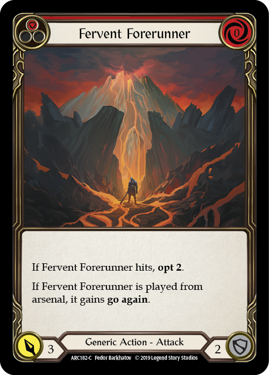 Fervent Forerunner (Red) [ARC182-C] (Arcane Rising)  1st Edition Rainbow Foil | Tables and Towers