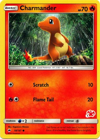 Charmander (18/147) (Charizard Stamp #1) [Battle Academy 2020] | Tables and Towers