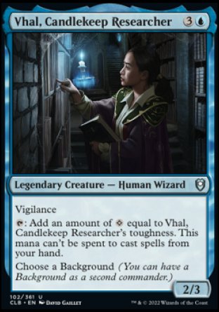 Vhal, Candlekeep Researcher [Commander Legends: Battle for Baldur's Gate] | Tables and Towers