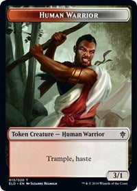 Human Warrior // Food (18) Double-Sided Token [Throne of Eldraine Tokens] | Tables and Towers