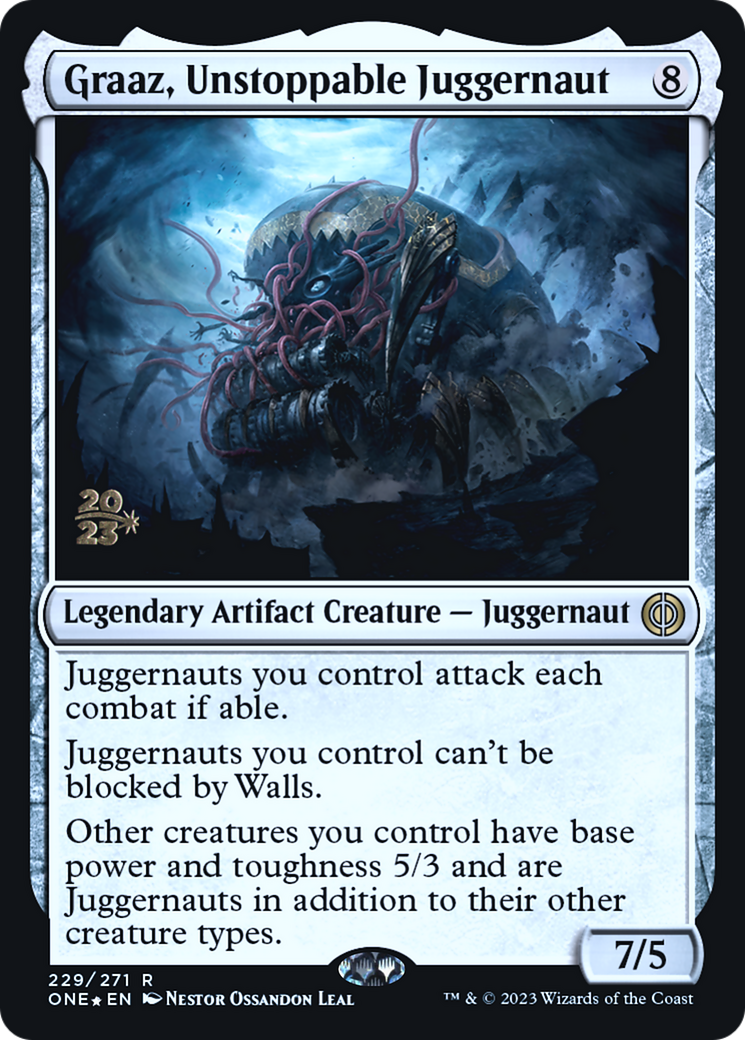 Graaz, Unstoppable Juggernaut [Phyrexia: All Will Be One Prerelease Promos] | Tables and Towers