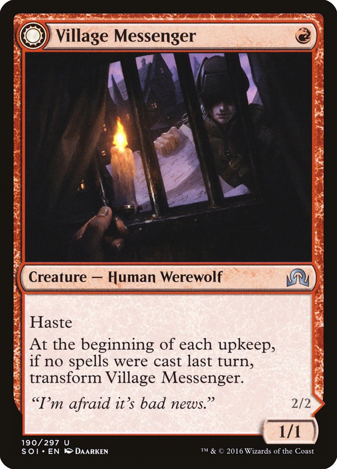 Village Messenger // Moonrise Intruder [Shadows over Innistrad] | Tables and Towers