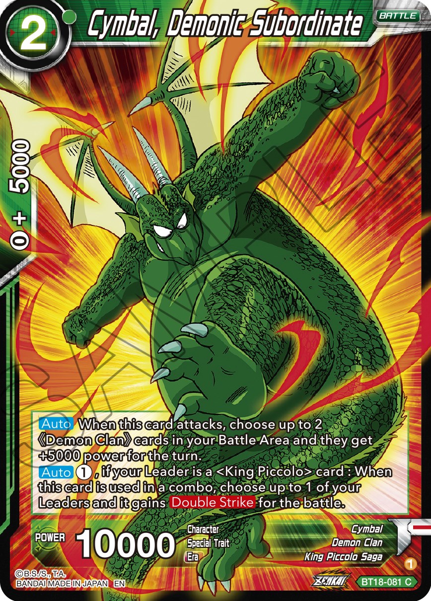 Cymbal, Demonic Subordinate (BT18-081) [Dawn of the Z-Legends] | Tables and Towers