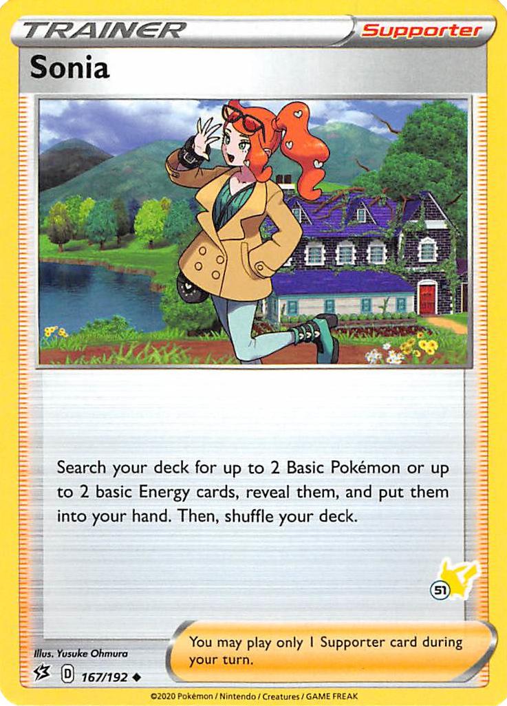 Sonia (167/192) (Pikachu Stamp #51) [Battle Academy 2022] | Tables and Towers