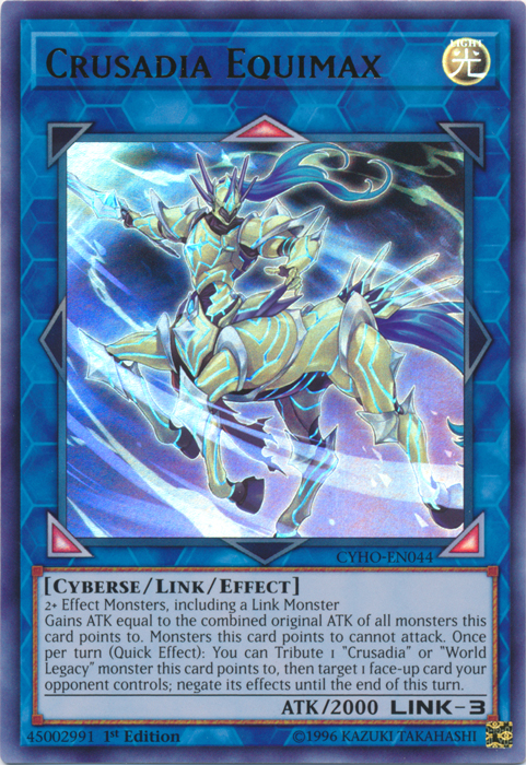 Crusadia Equimax [CYHO-EN044] Ultra Rare | Tables and Towers