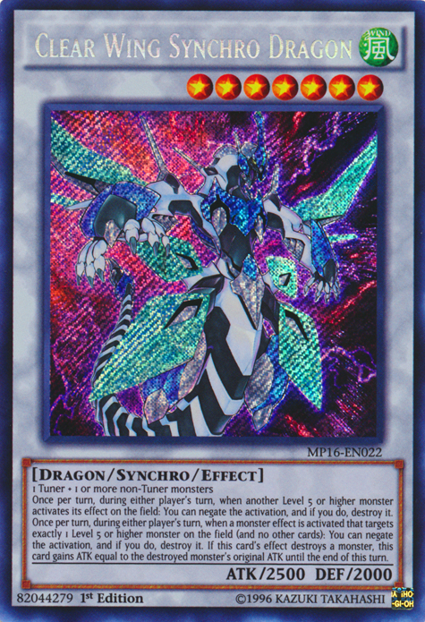 Clear Wing Synchro Dragon [MP16-EN022] Secret Rare | Tables and Towers