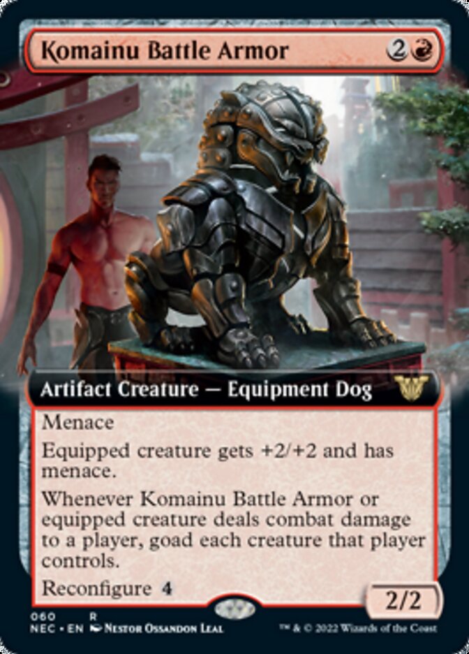 Komainu Battle Armor (Extended Art) [Kamigawa: Neon Dynasty Commander] | Tables and Towers