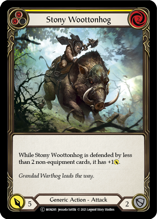Stony Woottonhog (Yellow) [U-MON285-RF] (Monarch Unlimited)  Unlimited Rainbow Foil | Tables and Towers
