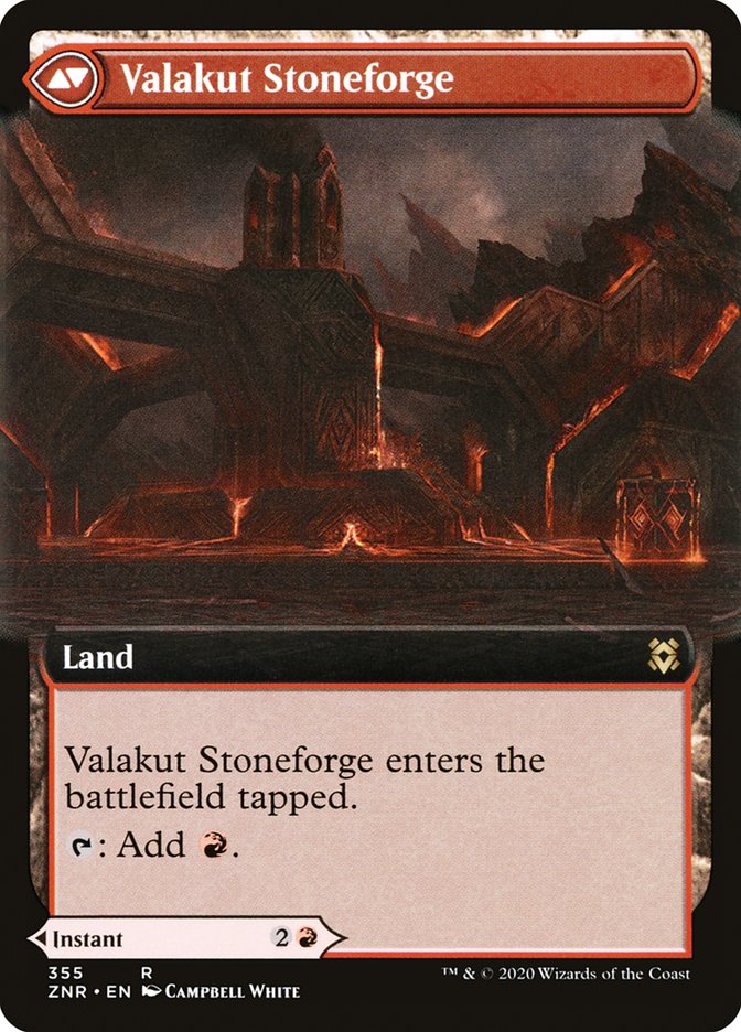 Valakut Awakening // Valakut Stoneforge (Extended Art) [Zendikar Rising] | Tables and Towers