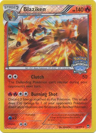 Blaziken (14/111) (National Championship Promo) [XY: Furious Fists] | Tables and Towers