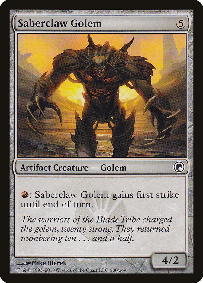 Saberclaw Golem [Scars of Mirrodin] | Tables and Towers