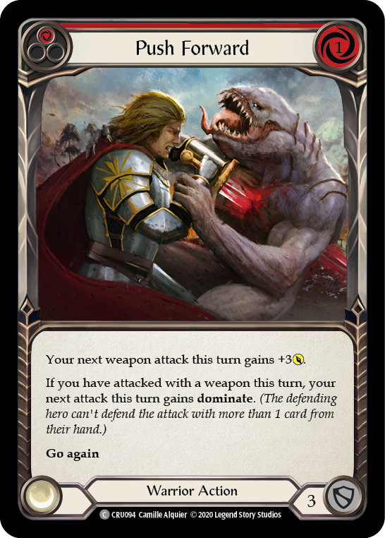 Push Forward (Red) [CRU094] (Crucible of War)  1st Edition Normal | Tables and Towers