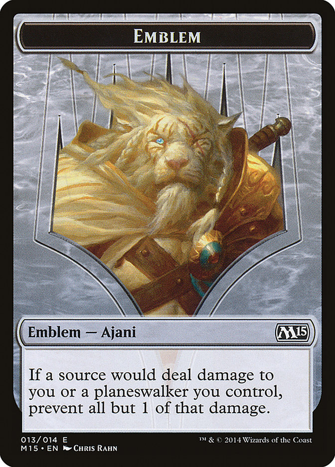 Ajani Steadfast Emblem [Magic 2015 Tokens] | Tables and Towers