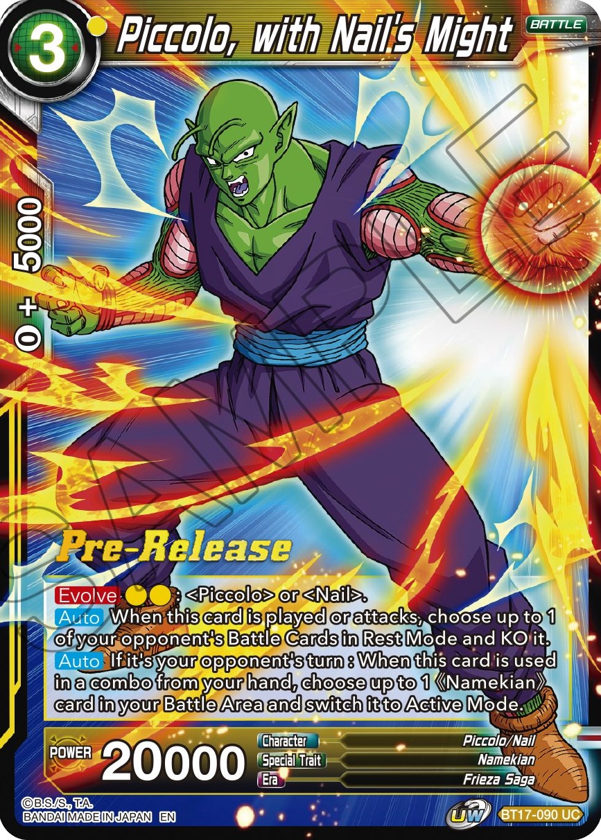 Piccolo, with Nail's Might (BT17-090) [Ultimate Squad Prerelease Promos] | Tables and Towers