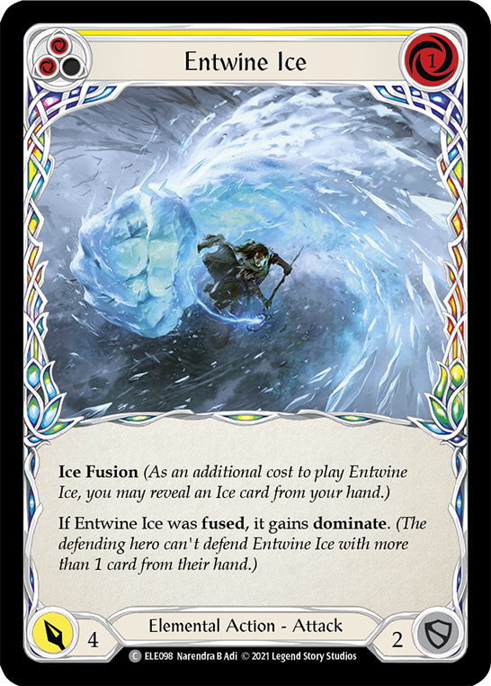 Entwine Ice (Yellow) [ELE098] (Tales of Aria)  1st Edition Rainbow Foil | Tables and Towers