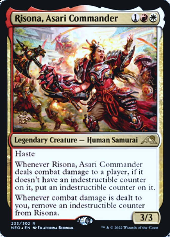 Risona, Asari Commander [Kamigawa: Neon Dynasty Prerelease Promos] | Tables and Towers