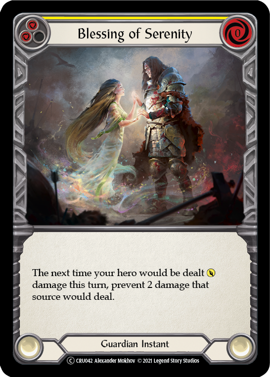 Blessing of Serenity (Yellow) [U-CRU042] (Crucible of War Unlimited)  Unlimited Rainbow Foil | Tables and Towers